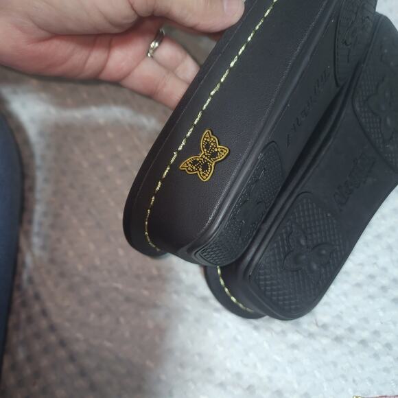 ALEGRIA EUC WOMENS SZ 7.5 EUC 38 COLETTE GOLD GLIMMERY SANDALS SHOES - Picture 8 of 9